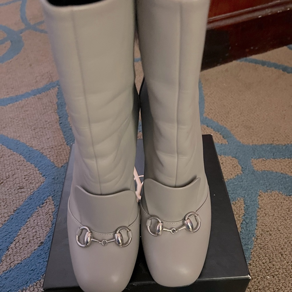 Gucci leather boots New w/o box ( ex didn’t pack box) worn once w/dust bag